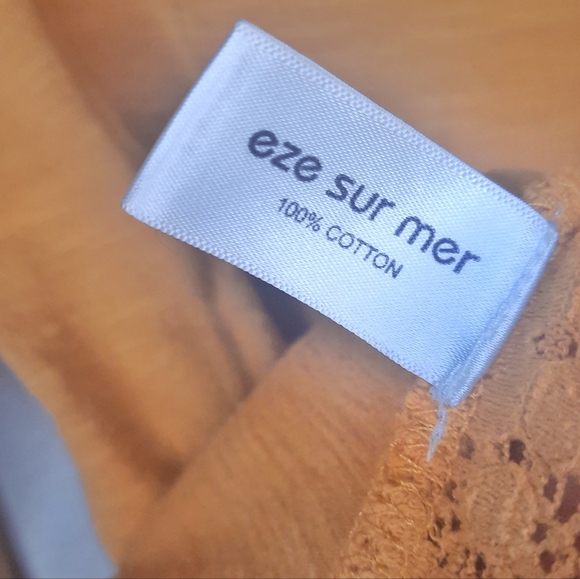 Anthropologie Eze Sur Mer Gold Piana Eyelet Top - Picture 6 of 7